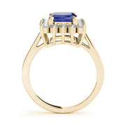 Regal Color Rings Emerald Diamond Engagement Ring in 10K/14K gold and platinum with certified lab-grown or natural diamonds