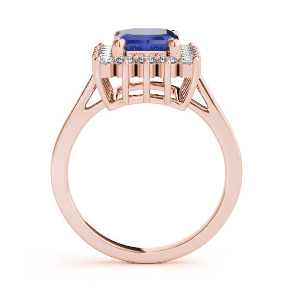 Regal Color Rings Emerald Diamond Engagement Ring in 10K/14K gold and platinum with certified lab-grown or natural diamonds