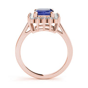 Regal Color Rings Emerald Diamond Engagement Ring in 10K/14K gold and platinum with certified lab-grown or natural diamonds