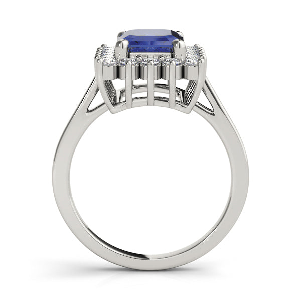 Regal Color Rings Emerald Diamond Engagement Ring in 10K/14K gold and platinum with certified lab-grown or natural diamonds