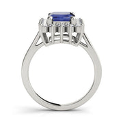 Regal Color Rings Emerald Diamond Engagement Ring in 10K/14K gold and platinum with certified lab-grown or natural diamonds