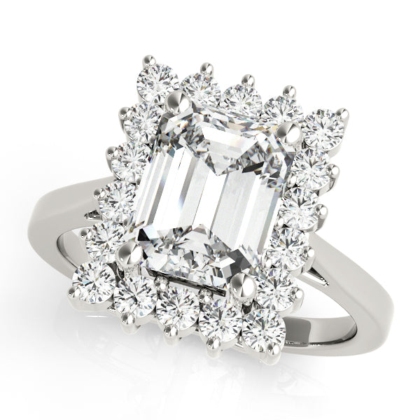 Regal Color Rings Emerald Diamond Engagement Ring in 10K/14K gold and platinum with certified lab-grown or natural diamonds