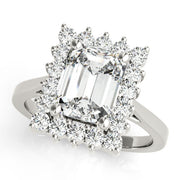 Regal Color Rings Emerald Diamond Engagement Ring in 10K/14K gold and platinum with certified lab-grown or natural diamonds