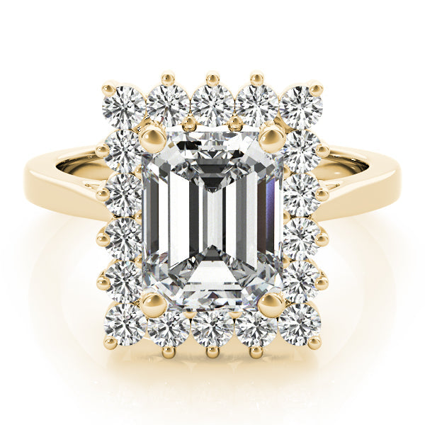 Regal Color Rings Emerald Diamond Engagement Ring in 10K/14K gold and platinum with certified lab-grown or natural diamonds