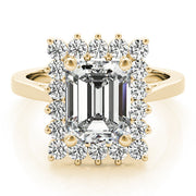 Regal Color Rings Emerald Diamond Engagement Ring in 10K/14K gold and platinum with certified lab-grown or natural diamonds
