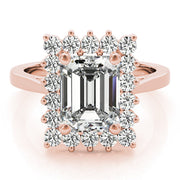 Regal Color Rings Emerald Diamond Engagement Ring in 10K/14K gold and platinum with certified lab-grown or natural diamonds