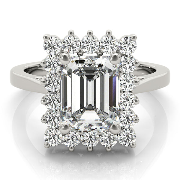 Regal Color Rings Emerald Diamond Engagement Ring in 10K/14K gold and platinum with certified lab-grown or natural diamonds