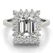 Regal Color Rings Emerald Diamond Engagement Ring in 10K/14K gold and platinum with certified lab-grown or natural diamonds