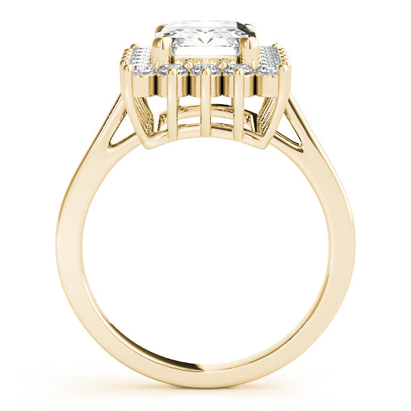 Regal Color Rings Emerald Diamond Engagement Ring in 10K/14K gold and platinum with certified lab-grown or natural diamonds