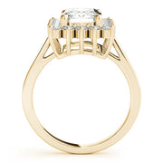 Regal Color Rings Emerald Diamond Engagement Ring in 10K/14K gold and platinum with certified lab-grown or natural diamonds