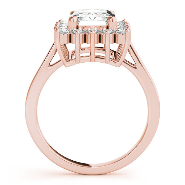 Regal Color Rings Emerald Diamond Engagement Ring in 10K/14K gold and platinum with certified lab-grown or natural diamonds