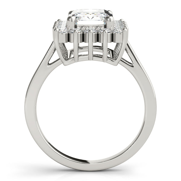 Regal Color Rings Emerald Diamond Engagement Ring in 10K/14K gold and platinum with certified lab-grown or natural diamonds