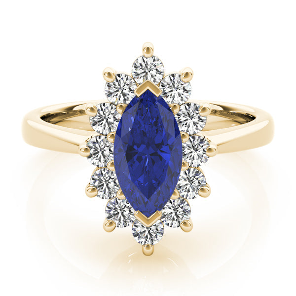 Sophisticated Color Rings Marquise Diamond Engagement Ring in 10K/14K gold and platinum with certified lab-grown or natural diamonds