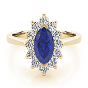 Sophisticated Color Rings Marquise Diamond Engagement Ring in 10K/14K gold and platinum with certified lab-grown or natural diamonds