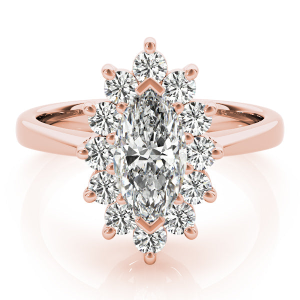 Sophisticated Color Rings Marquise Diamond Engagement Ring in 10K/14K gold and platinum with certified lab-grown or natural diamonds