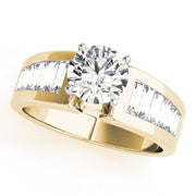 Brilliant Fancy Shape Baguette Round Diamond Engagement Ring in 10K/14K gold and platinum with certified lab-grown or natural diamonds