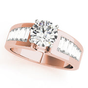 Brilliant Fancy Shape Baguette Round Diamond Engagement Ring in 10K/14K gold and platinum with certified lab-grown or natural diamonds