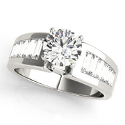Brilliant Fancy Shape Baguette Round Diamond Engagement Ring in 10K/14K gold and platinum with certified lab-grown or natural diamonds