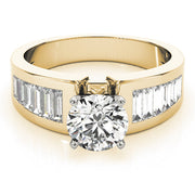 Brilliant Fancy Shape Baguette Round Diamond Engagement Ring in 10K/14K gold and platinum with certified lab-grown or natural diamonds