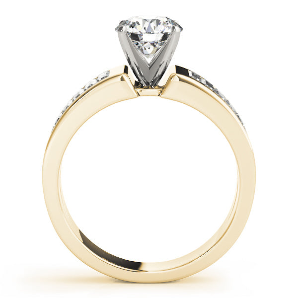 Brilliant Fancy Shape Baguette Round Diamond Engagement Ring in 10K/14K gold and platinum with certified lab-grown or natural diamonds