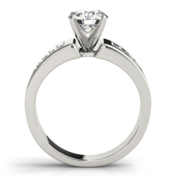 Brilliant Fancy Shape Baguette Round Diamond Engagement Ring in 10K/14K gold and platinum with certified lab-grown or natural diamonds