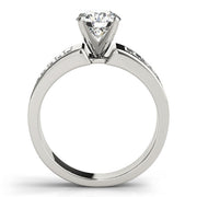 Brilliant Fancy Shape Baguette Round Diamond Engagement Ring in 10K/14K gold and platinum with certified lab-grown or natural diamonds