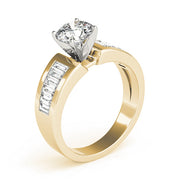 Brilliant Fancy Shape Baguette Round Diamond Engagement Ring in 10K/14K gold and platinum with certified lab-grown or natural diamonds