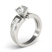 Brilliant Fancy Shape Baguette Round Diamond Engagement Ring in 10K/14K gold and platinum with certified lab-grown or natural diamonds