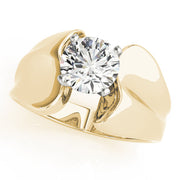 Sculpted Solitaires Any Shape Round Diamond Engagement Ring in 10K/14K gold and platinum with certified lab-grown or natural diamonds