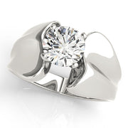 Sculpted Solitaires Any Shape Round Diamond Engagement Ring in 10K/14K gold and platinum with certified lab-grown or natural diamonds