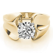 Sculpted Solitaires Any Shape Round Diamond Engagement Ring in 10K/14K gold and platinum with certified lab-grown or natural diamonds