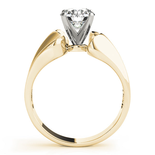 Sculpted Solitaires Any Shape Round Diamond Engagement Ring in 10K/14K gold and platinum with certified lab-grown or natural diamonds