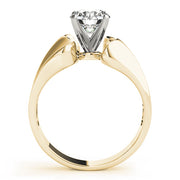Sculpted Solitaires Any Shape Round Diamond Engagement Ring in 10K/14K gold and platinum with certified lab-grown or natural diamonds