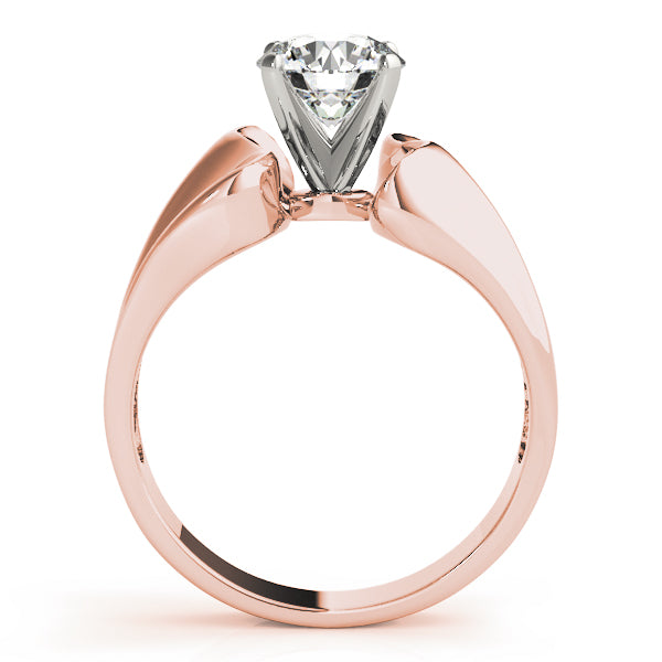 Sculpted Solitaires Any Shape Round Diamond Engagement Ring in 10K/14K gold and platinum with certified lab-grown or natural diamonds
