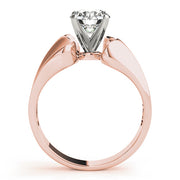 Sculpted Solitaires Any Shape Round Diamond Engagement Ring in 10K/14K gold and platinum with certified lab-grown or natural diamonds