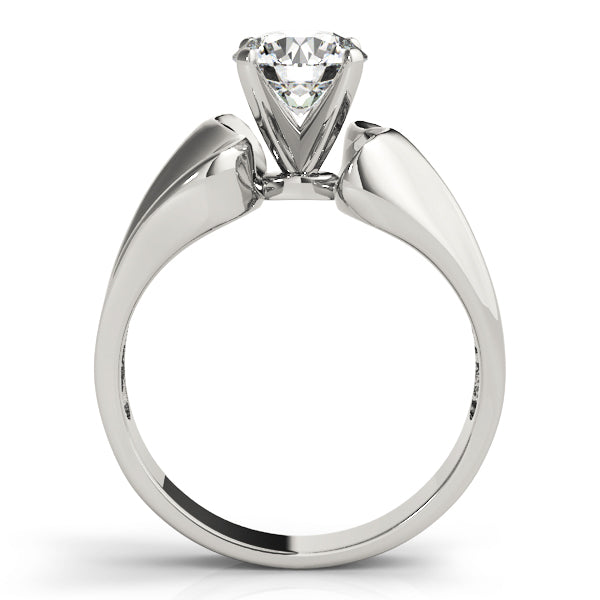 Sculpted Solitaires Any Shape Round Diamond Engagement Ring in 10K/14K gold and platinum with certified lab-grown or natural diamonds