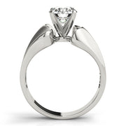 Sculpted Solitaires Any Shape Round Diamond Engagement Ring in 10K/14K gold and platinum with certified lab-grown or natural diamonds