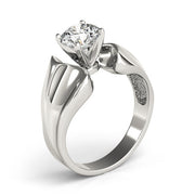 Sculpted Solitaires Any Shape Round Diamond Engagement Ring in 10K/14K gold and platinum with certified lab-grown or natural diamonds