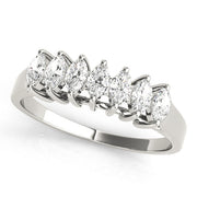 Fancy Marquise Half Eternity Ring in Gold & Platinum