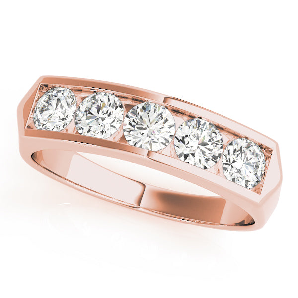 Channel Set Half Eternity Ring in Gold & Platinum