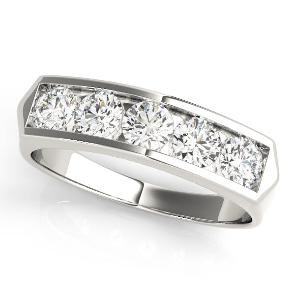 Channel Set Half Eternity Ring in Gold & Platinum