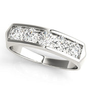 Channel Set Half Eternity Ring in Gold & Platinum