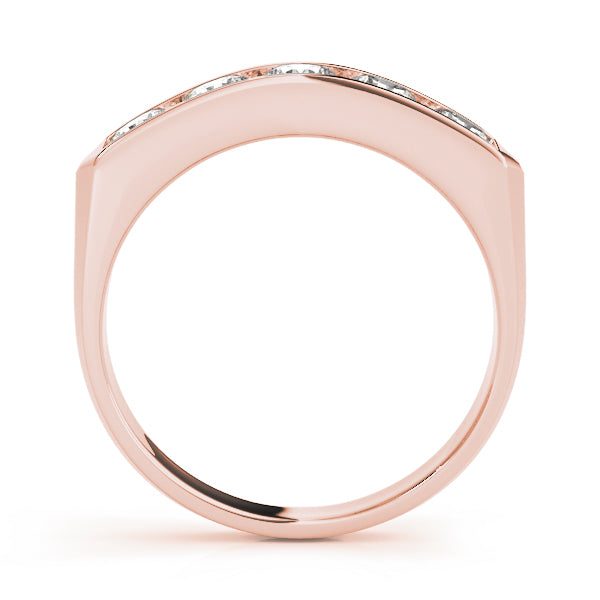Channel Set Half Eternity Ring in Gold & Platinum