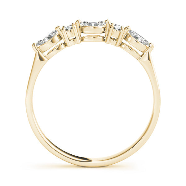 Alternating Round & Marquise Half Eternity Ring in Gold & Platinum
