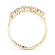 Alternating Round & Marquise Half Eternity Ring in Gold & Platinum
