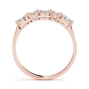 Alternating Round & Marquise Half Eternity Ring in Gold & Platinum