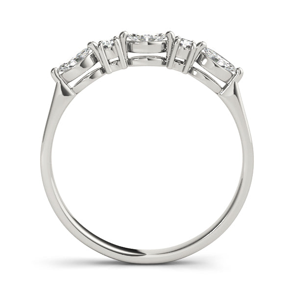 Alternating Round & Marquise Half Eternity Ring in Gold & Platinum