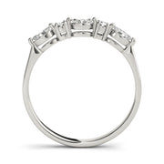 Alternating Round & Marquise Half Eternity Ring in Gold & Platinum
