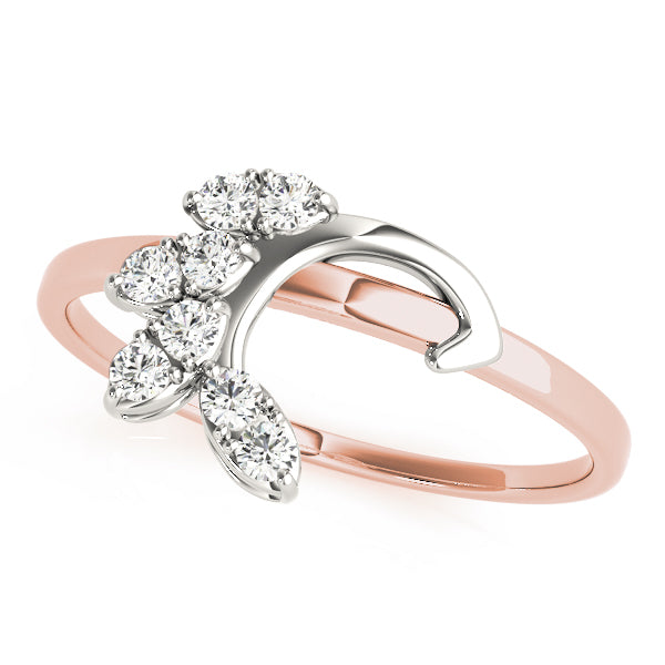 Nature Inspired Floral Wraps & Inserts Half Eternity Ring in Gold & Platinum