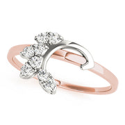 Nature Inspired Floral Wraps & Inserts Half Eternity Ring in Gold & Platinum